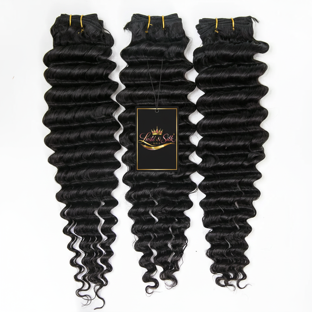 Luste & Silk Deep Wave Bundles with Black Tag